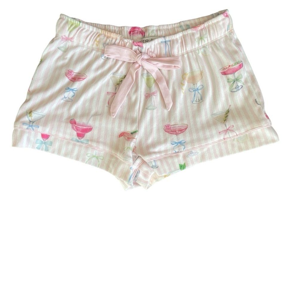 P.J. Salvage Sleep Shorts Pink White Cocktail Print Size XS Lounge